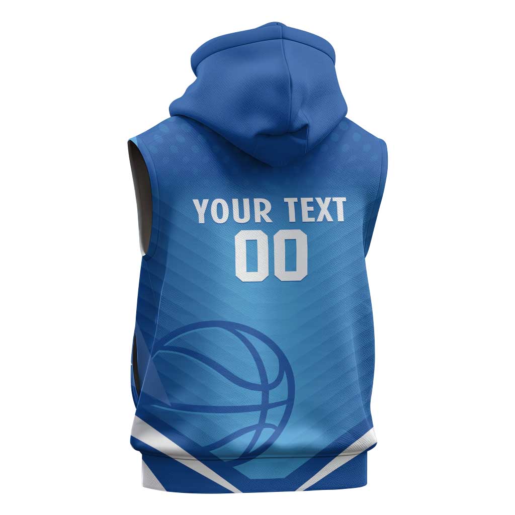 Italy Basketball Custom Sleeveless Zip Hoodie Gli Azzurri Go Champions - Wonder Print Shop