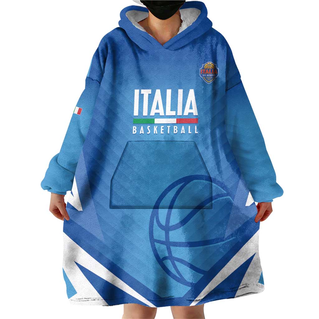 Italy Basketball Custom Wearable Blanket Hoodie Gli Azzurri Go Champions - Wonder Print Shop
