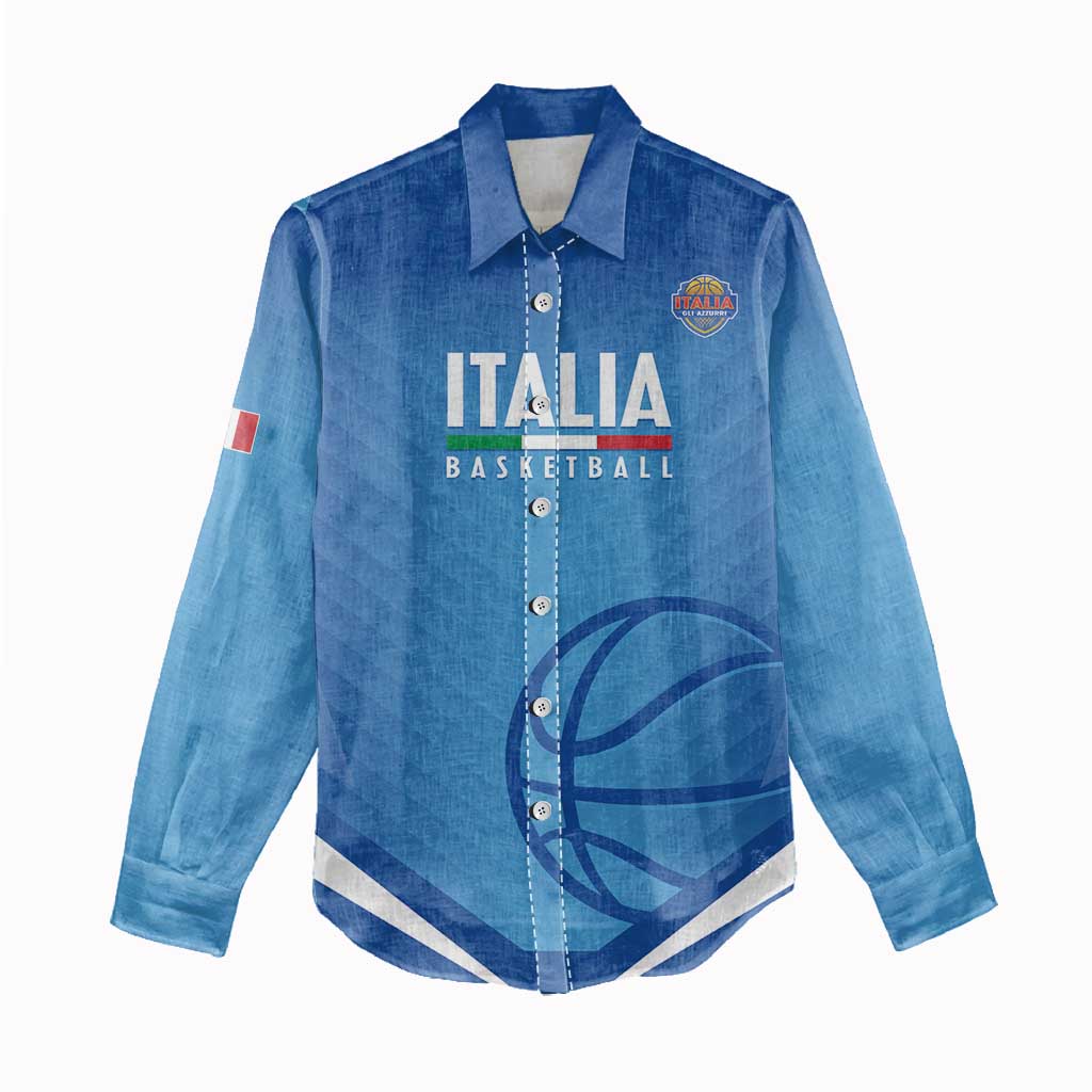 Italy Basketball Custom Women Casual Shirt Gli Azzurri Go Champions - Wonder Print Shop
