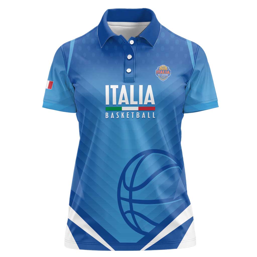 Italy Basketball Custom Women Polo Shirt Gli Azzurri Go Champions - Wonder Print Shop