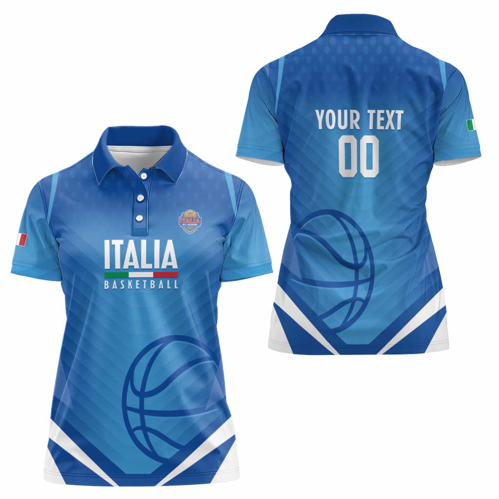 Italy Basketball Custom Women Polo Shirt Gli Azzurri Go Champions - Wonder Print Shop