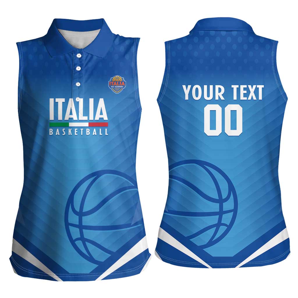 Italy Basketball Custom Women Sleeveless Polo Shirt Gli Azzurri Go Champions - Wonder Print Shop