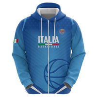 Italy Basketball Custom Zip Hoodie Gli Azzurri Go Champions - Wonder Print Shop