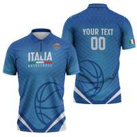 Italy Basketball Custom Zipper Polo Shirt Gli Azzurri Go Champions - Wonder Print Shop
