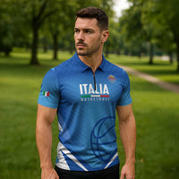 Italy Basketball Custom Zipper Polo Shirt Gli Azzurri Go Champions - Wonder Print Shop