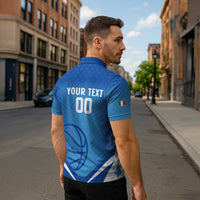 Italy Basketball Custom Zipper Polo Shirt Gli Azzurri Go Champions - Wonder Print Shop