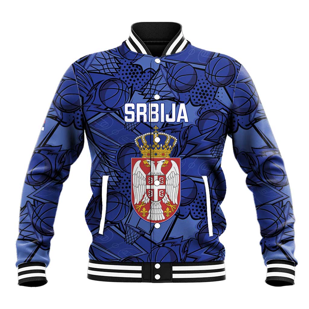 Serbia Basketball Custom Baseball Jacket Srbija Go Champions - Wonder Print Shop