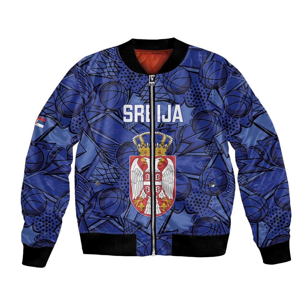 Serbia Basketball Custom Bomber Jacket Srbija Go Champions - Wonder Print Shop