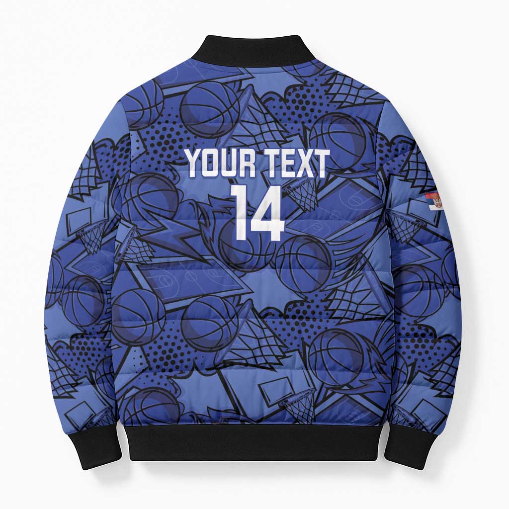 Serbia Basketball Custom Bomber Puffer Jacket Srbija Go Champions - Wonder Print Shop