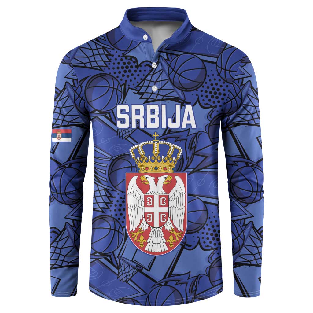 Serbia Basketball Custom Button Sweatshirt Srbija Go Champions - Wonder Print Shop