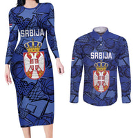 Serbia Basketball Custom Couples Matching Long Sleeve Bodycon Dress and Long Sleeve Button Shirt Srbija Go Champions - Wonder Print Shop