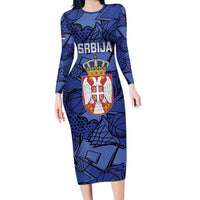 Serbia Basketball Custom Family Matching Long Sleeve Bodycon Dress and Hawaiian Shirt Srbija Go Champions - Wonder Print Shop