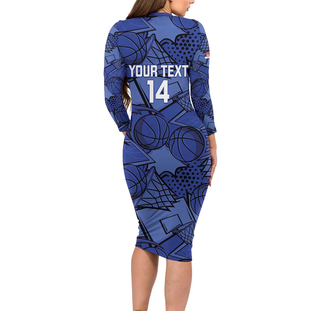 Serbia Basketball Custom Family Matching Long Sleeve Bodycon Dress and Hawaiian Shirt Srbija Go Champions - Wonder Print Shop