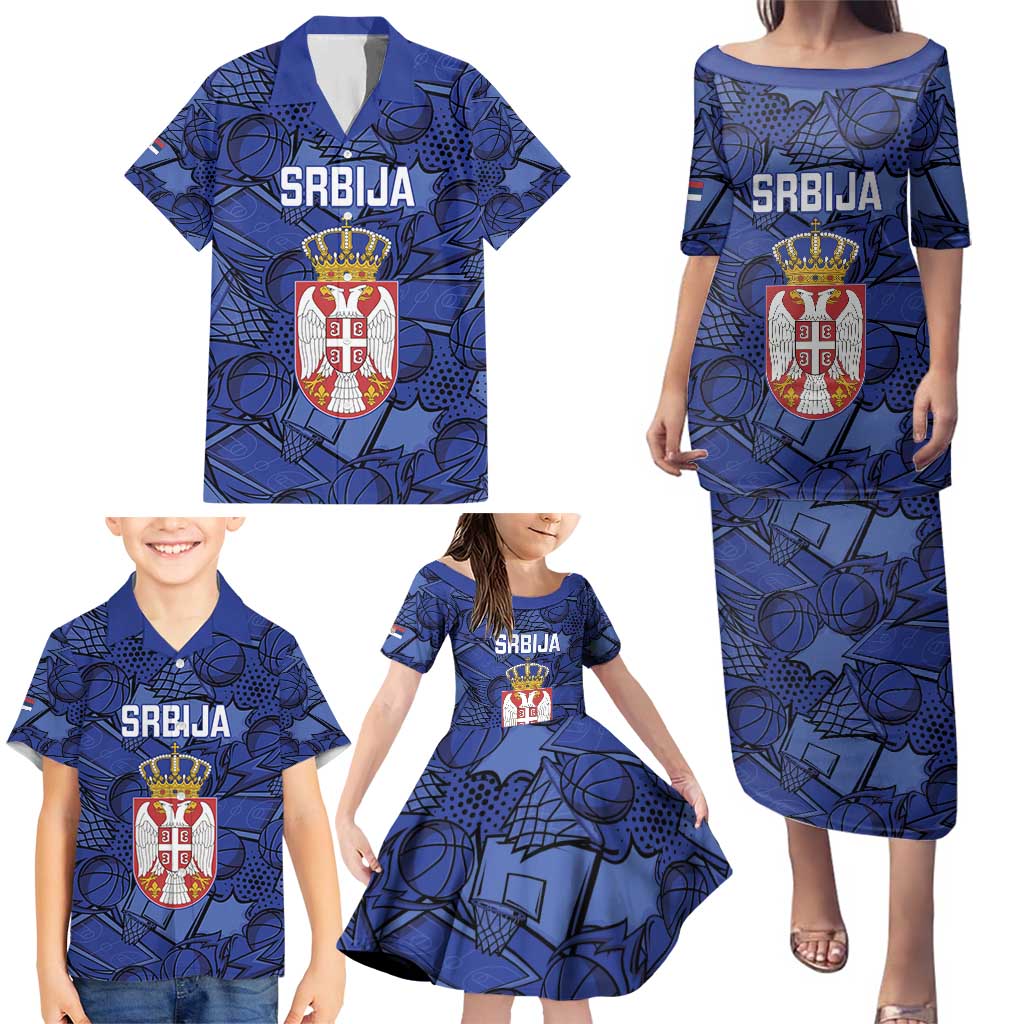 Serbia Basketball Custom Family Matching Puletasi and Hawaiian Shirt Srbija Go Champions - Wonder Print Shop