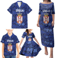 Serbia Basketball Custom Family Matching Puletasi and Hawaiian Shirt Srbija Go Champions - Wonder Print Shop