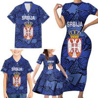 Serbia Basketball Custom Family Matching Short Sleeve Bodycon Dress and Hawaiian Shirt Srbija Go Champions - Wonder Print Shop