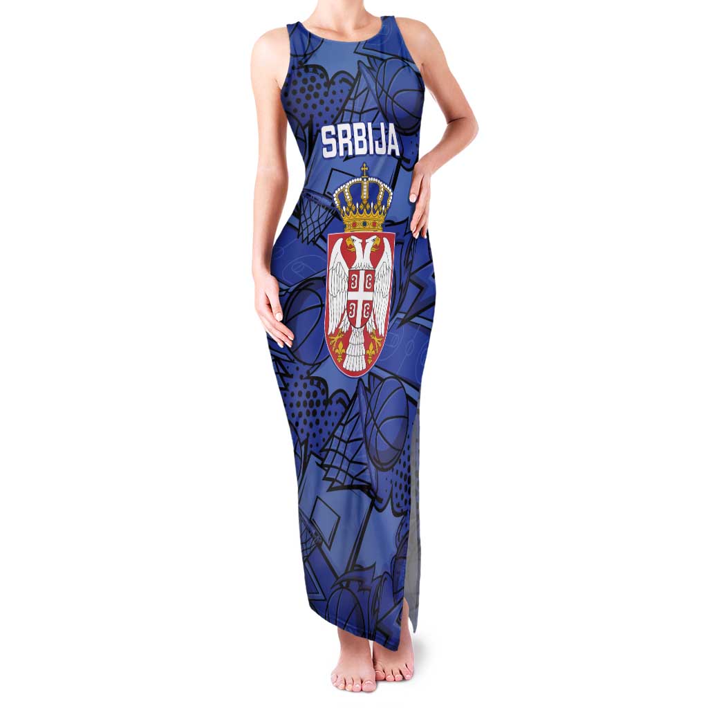 Serbia Basketball Custom Family Matching Tank Maxi Dress and Hawaiian Shirt Srbija Go Champions - Wonder Print Shop