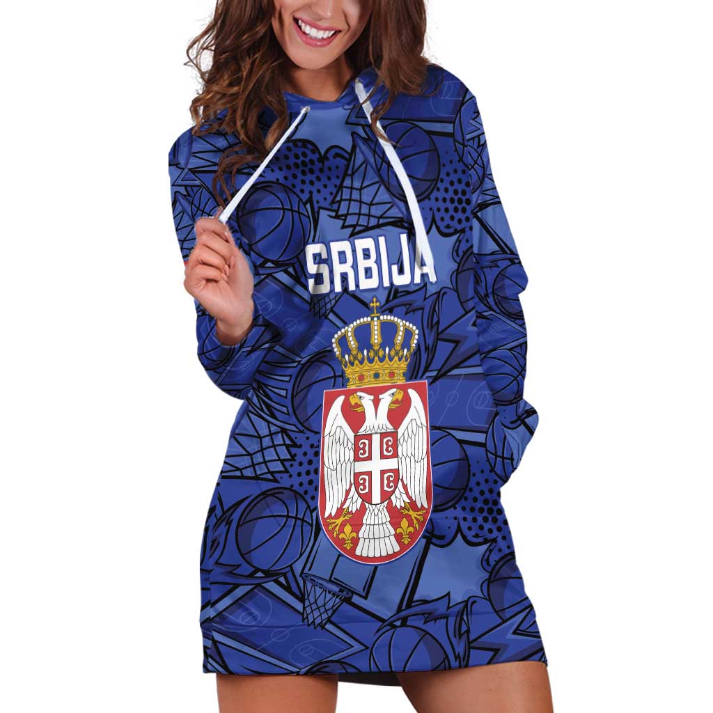 Serbia Basketball Custom Hoodie Dress Srbija Go Champions - Wonder Print Shop
