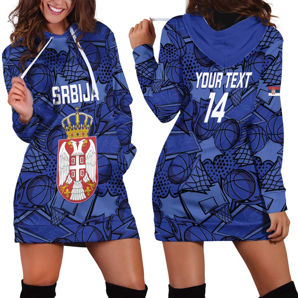 Serbia Basketball Custom Hoodie Dress Srbija Go Champions - Wonder Print Shop
