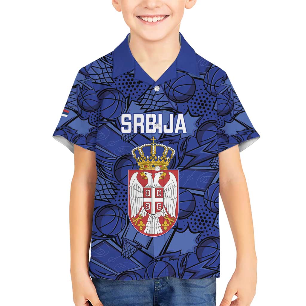 Serbia Basketball Custom Kid Hawaiian Shirt Srbija Go Champions - Wonder Print Shop