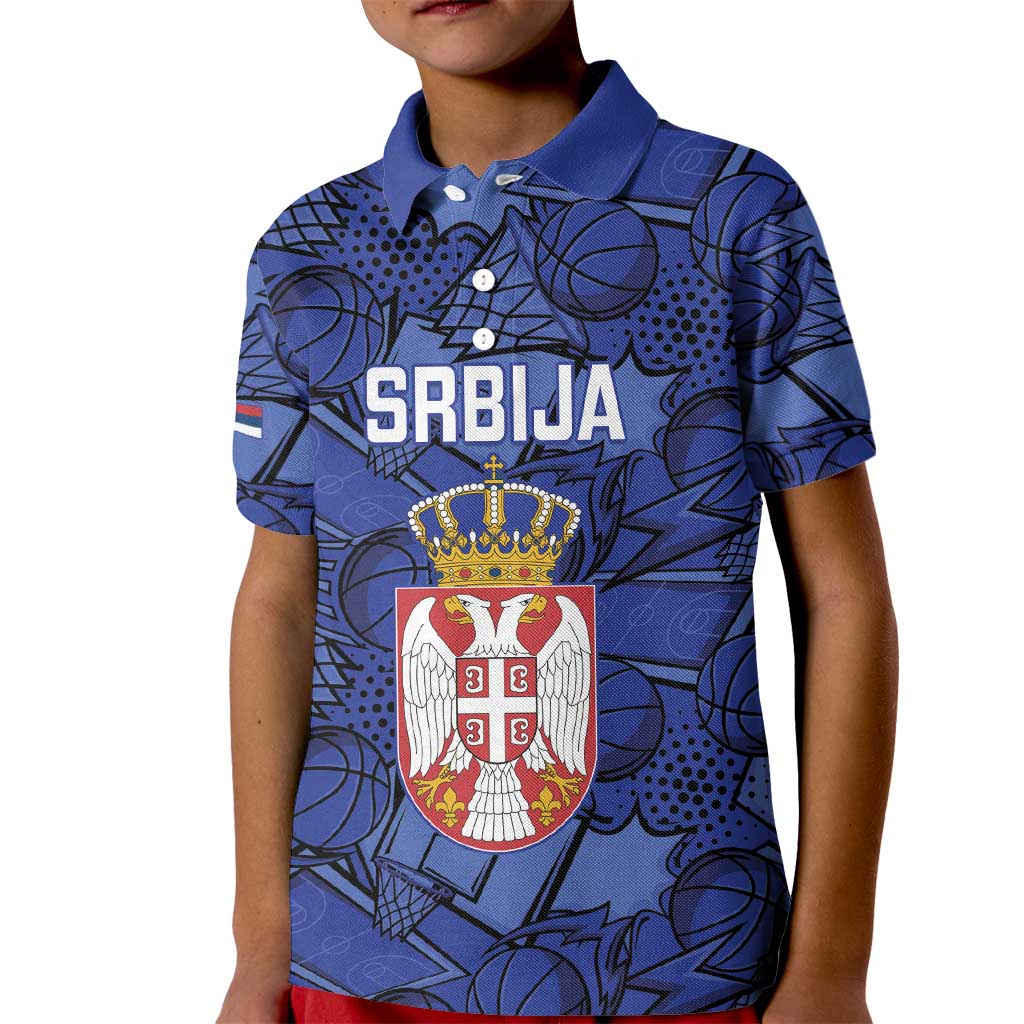 Serbia Basketball Custom Kid Polo Shirt Srbija Go Champions - Wonder Print Shop