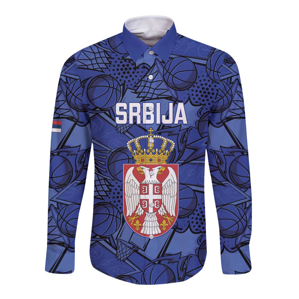 Serbia Basketball Custom Long Sleeve Button Shirt Srbija Go Champions - Wonder Print Shop