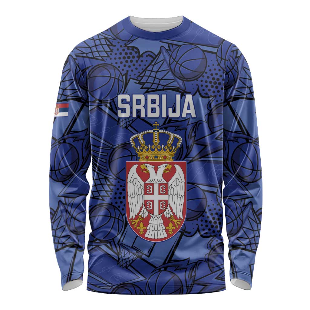 Serbia Basketball Custom Long Sleeve Shirt Srbija Go Champions - Wonder Print Shop