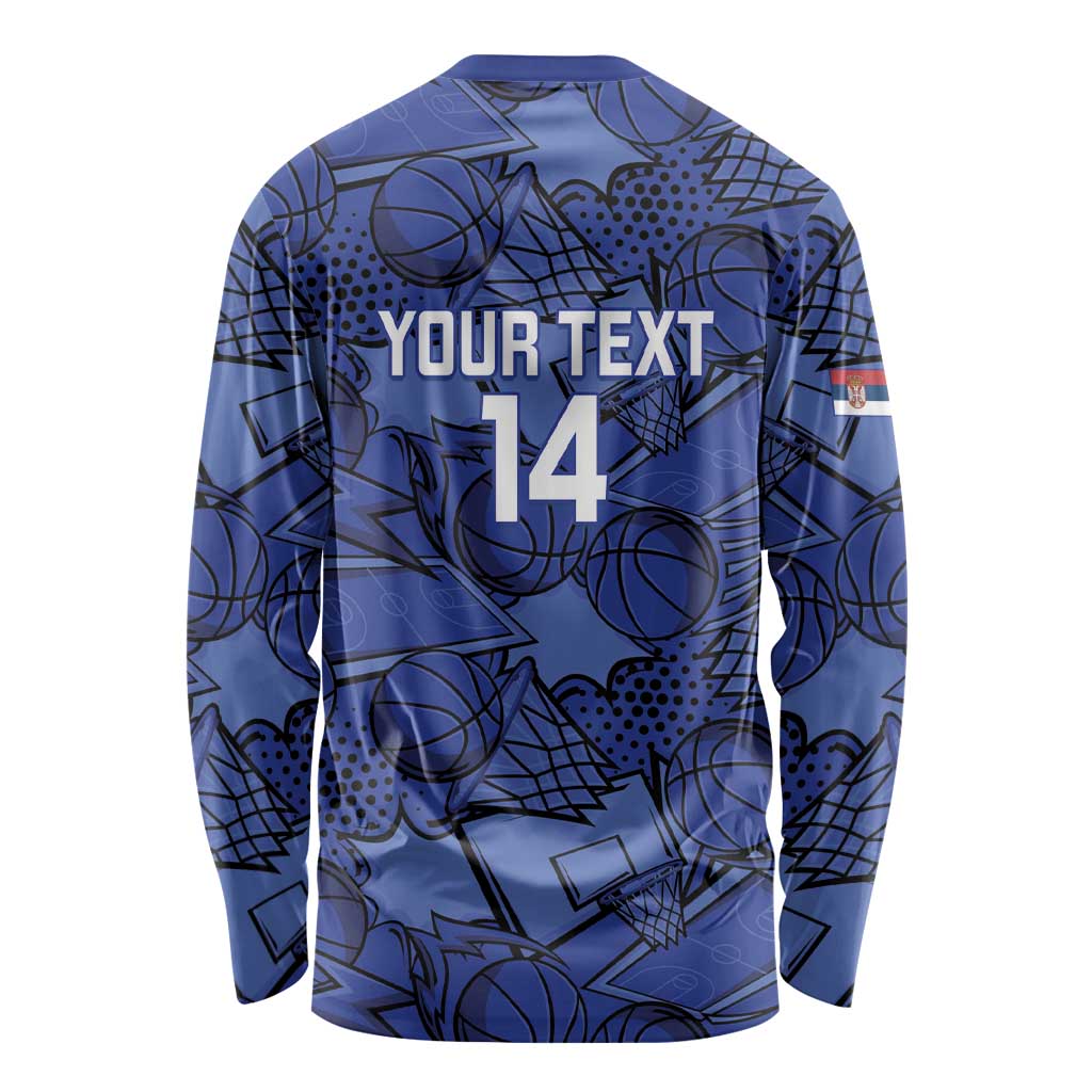 Serbia Basketball Custom Long Sleeve Shirt Srbija Go Champions - Wonder Print Shop