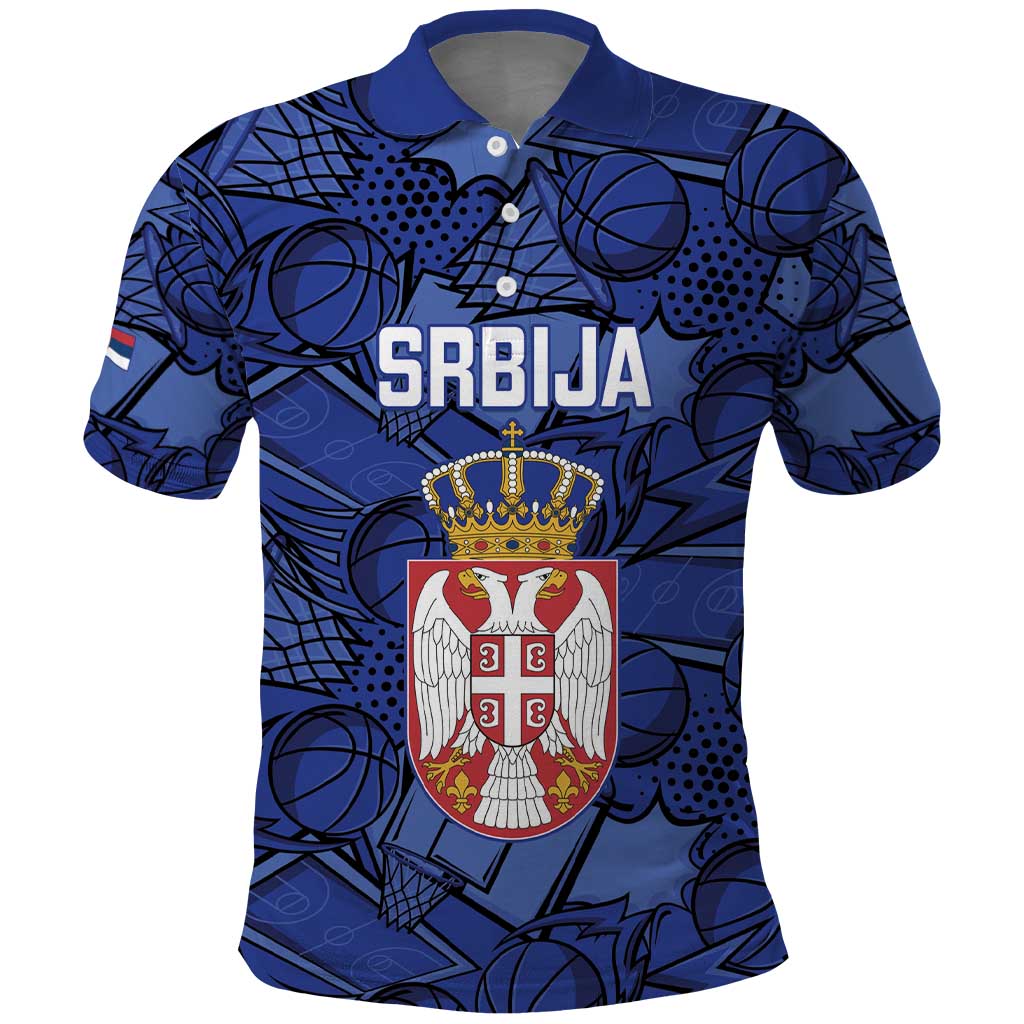 Serbia Basketball Custom Polo Shirt Srbija Go Champions - Wonder Print Shop