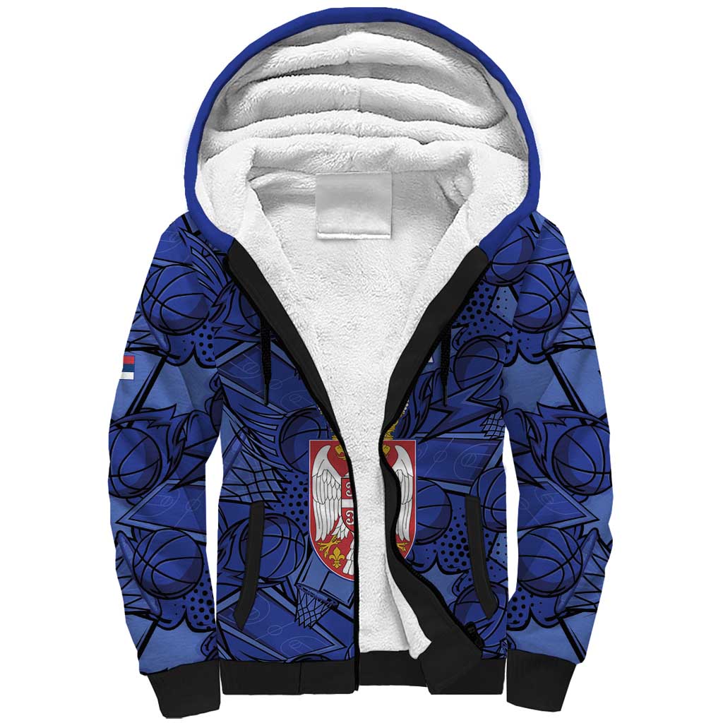 Serbia Basketball Custom Sherpa Hoodie Srbija Go Champions - Wonder Print Shop