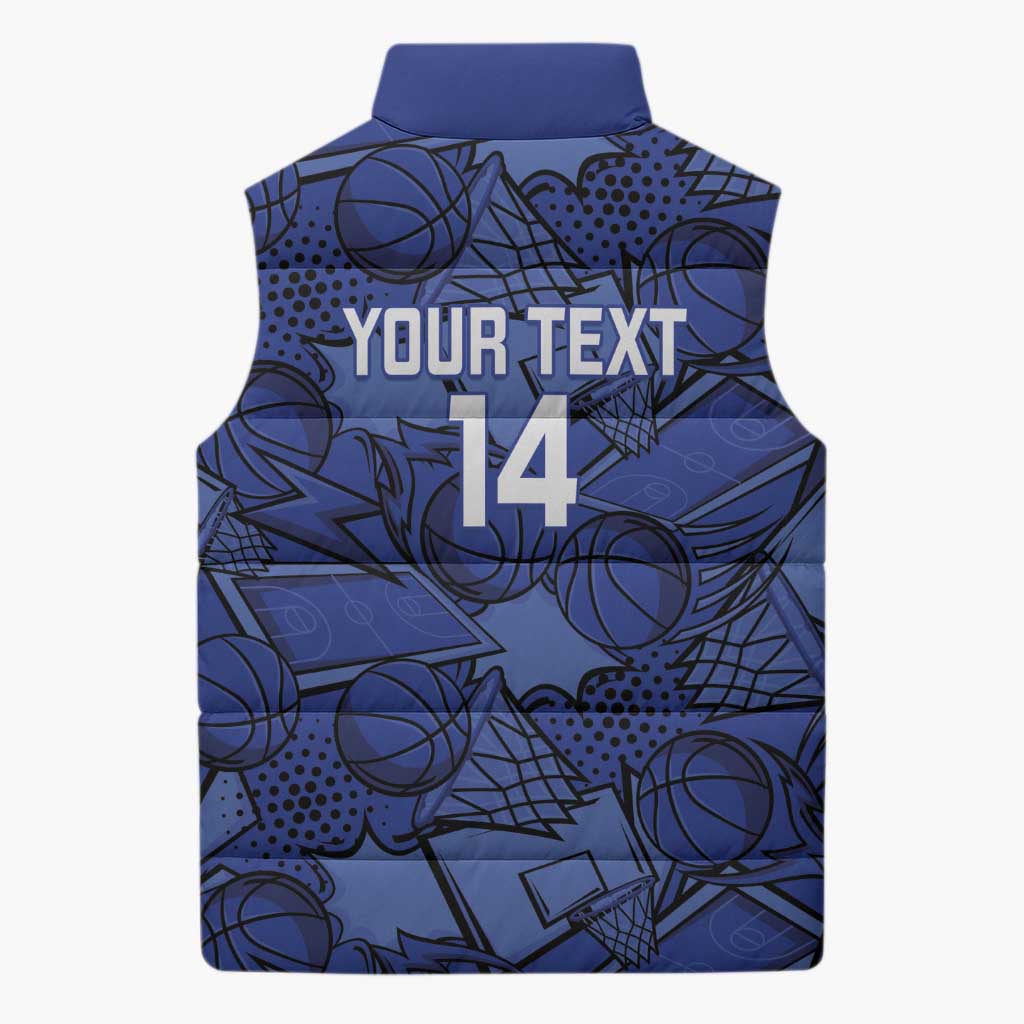 Serbia Basketball Custom Sleeveless Puffer Jacket Srbija Go Champions - Wonder Print Shop