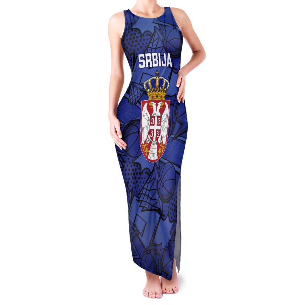 Serbia Basketball Custom Tank Maxi Dress Srbija Go Champions - Wonder Print Shop