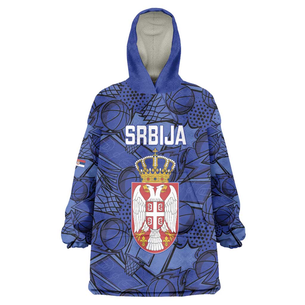 Serbia Basketball Custom Wearable Blanket Hoodie Srbija Go Champions - Wonder Print Shop