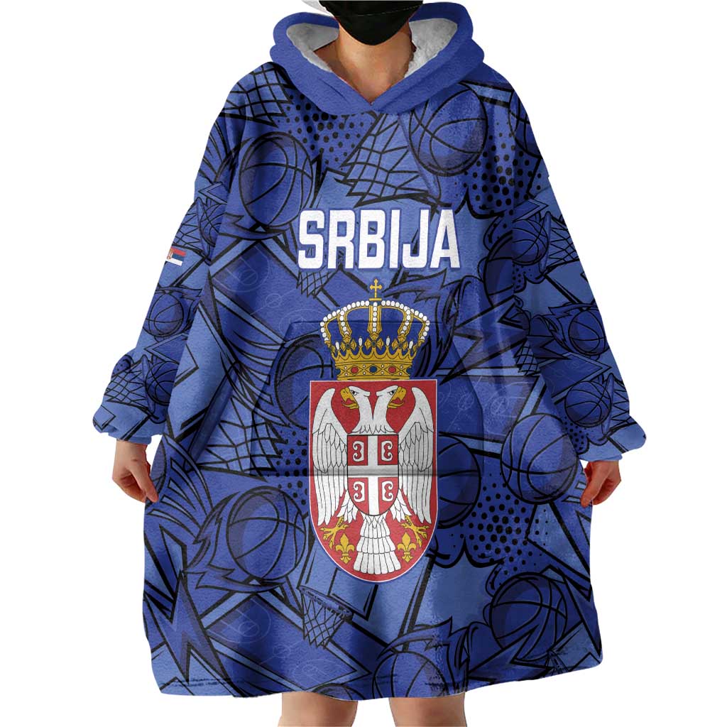 Serbia Basketball Custom Wearable Blanket Hoodie Srbija Go Champions - Wonder Print Shop