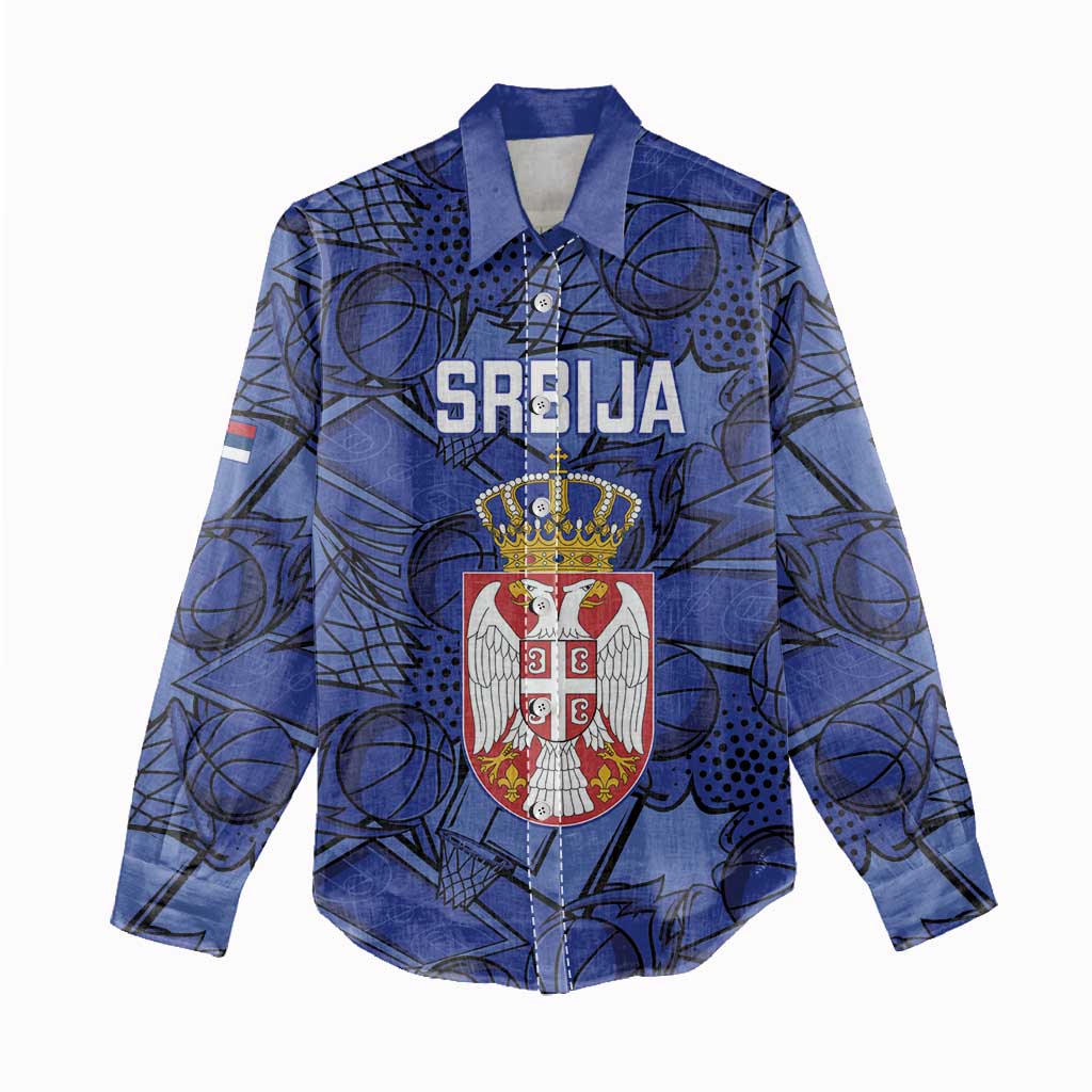 Serbia Basketball Custom Women Casual Shirt Srbija Go Champions - Wonder Print Shop