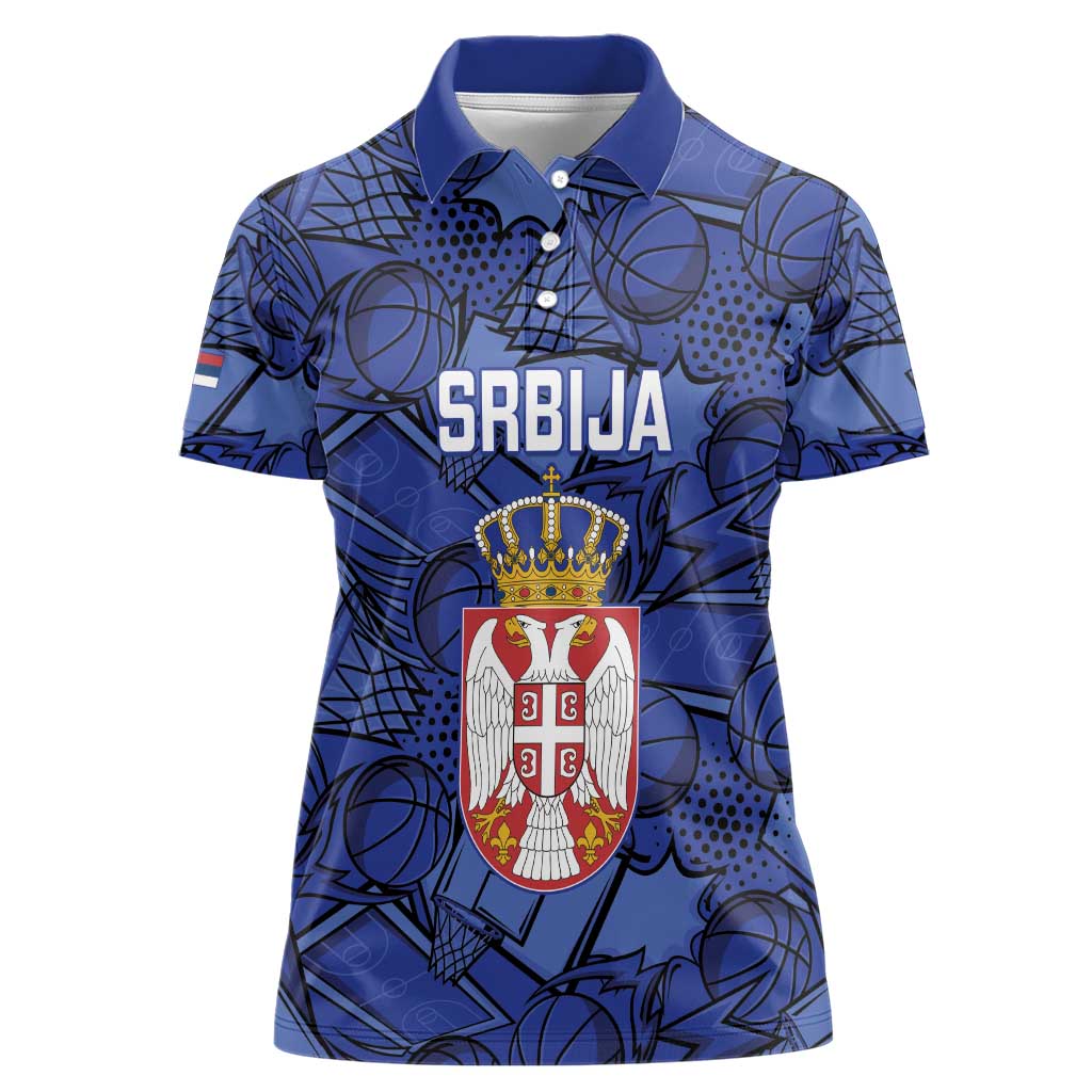 Serbia Basketball Custom Women Polo Shirt Srbija Go Champions - Wonder Print Shop