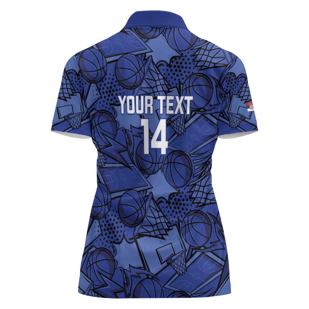 Serbia Basketball Custom Women Polo Shirt Srbija Go Champions - Wonder Print Shop