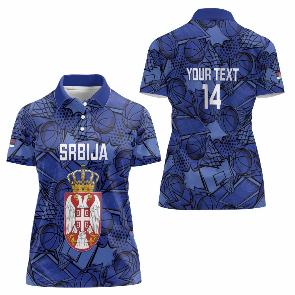 Serbia Basketball Custom Women Polo Shirt Srbija Go Champions - Wonder Print Shop