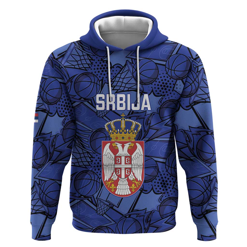 Serbia Basketball Custom Zip Hoodie Srbija Go Champions - Wonder Print Shop