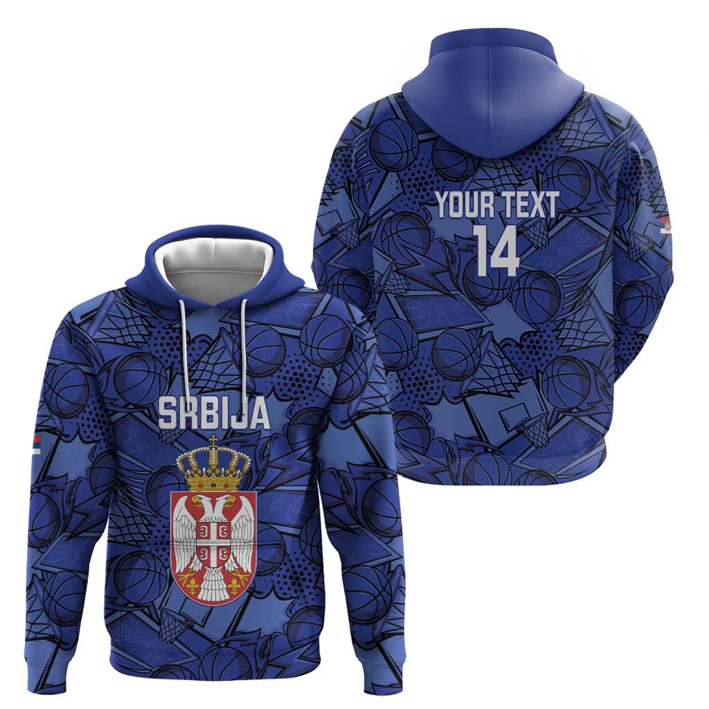 Serbia Basketball Custom Zip Hoodie Srbija Go Champions - Wonder Print Shop