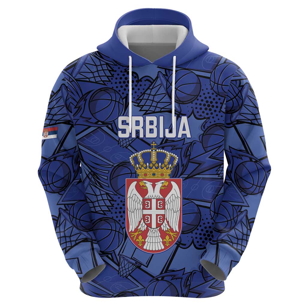 Serbia Basketball Custom Zip Hoodie Srbija Go Champions - Wonder Print Shop