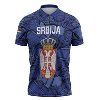 Serbia Basketball Custom Zipper Polo Shirt Srbija Go Champions - Wonder Print Shop