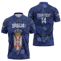 Serbia Basketball Custom Zipper Polo Shirt Srbija Go Champions - Wonder Print Shop