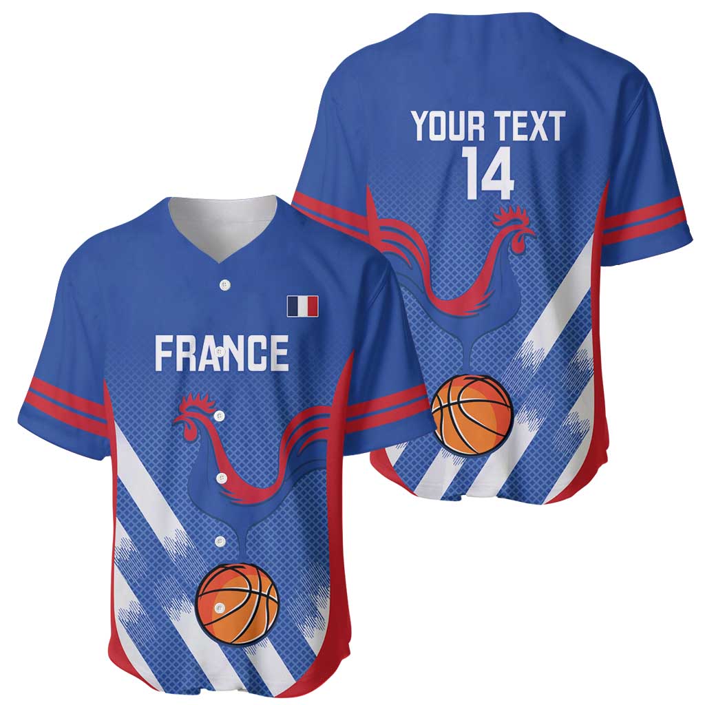 France Basketball Custom Baseball Jersey Allez Les Bleus - Wonder Print Shop
