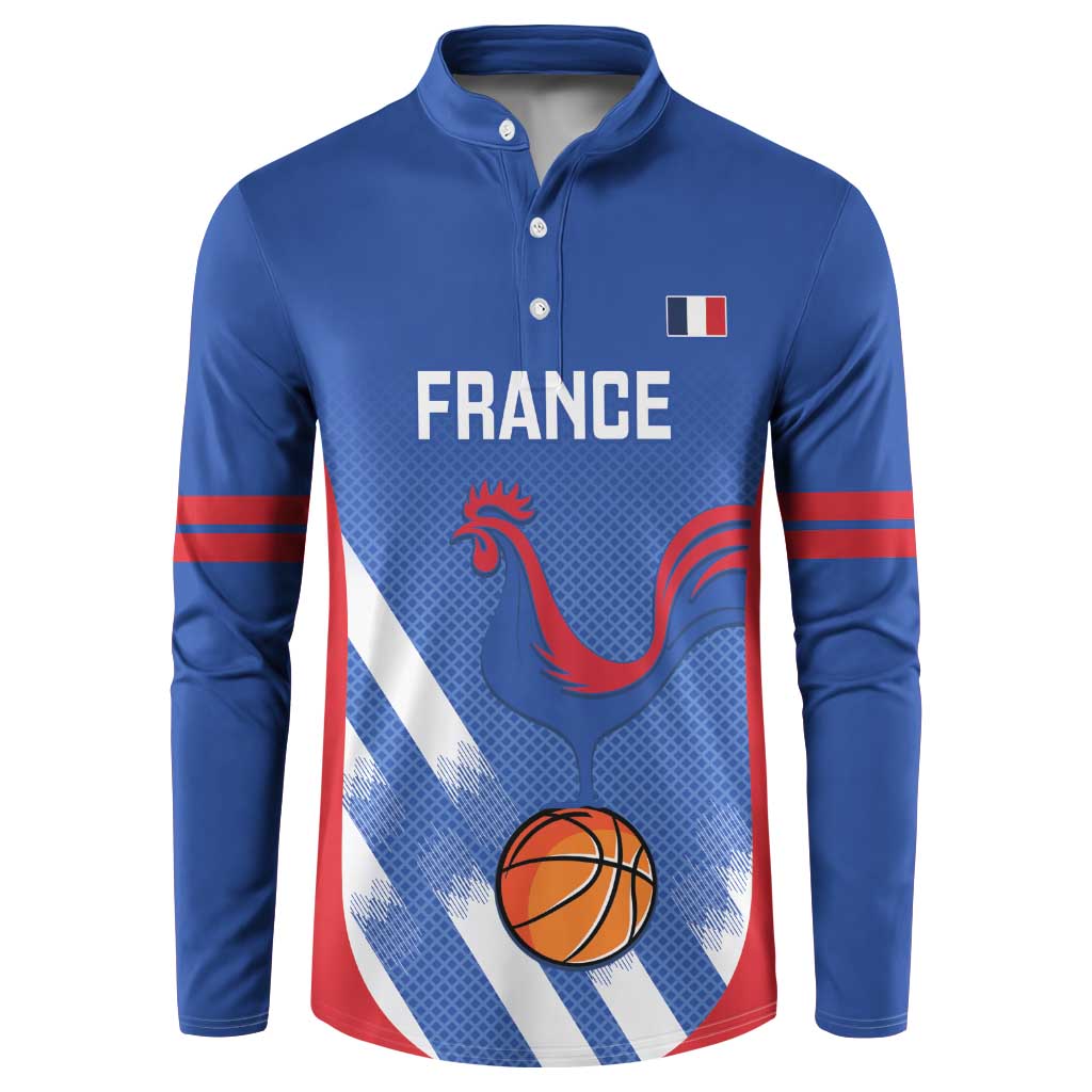 France Basketball Custom Button Sweatshirt Allez Les Bleus - Wonder Print Shop