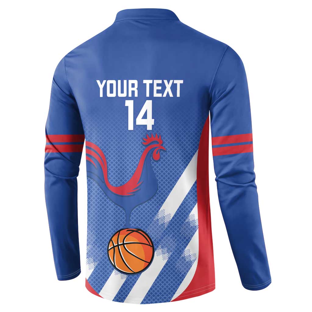 France Basketball Custom Button Sweatshirt Allez Les Bleus - Wonder Print Shop