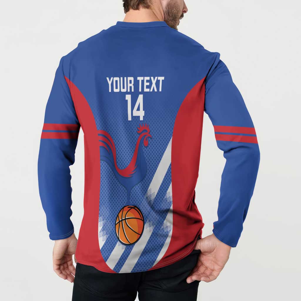 France Basketball Custom Button Sweatshirt Allez Les Bleus - Wonder Print Shop