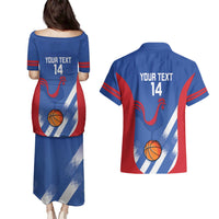 France Basketball Custom Couples Matching Puletasi and Hawaiian Shirt Allez Les Bleus - Wonder Print Shop