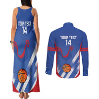 France Basketball Custom Couples Matching Tank Maxi Dress and Long Sleeve Button Shirt Allez Les Bleus - Wonder Print Shop