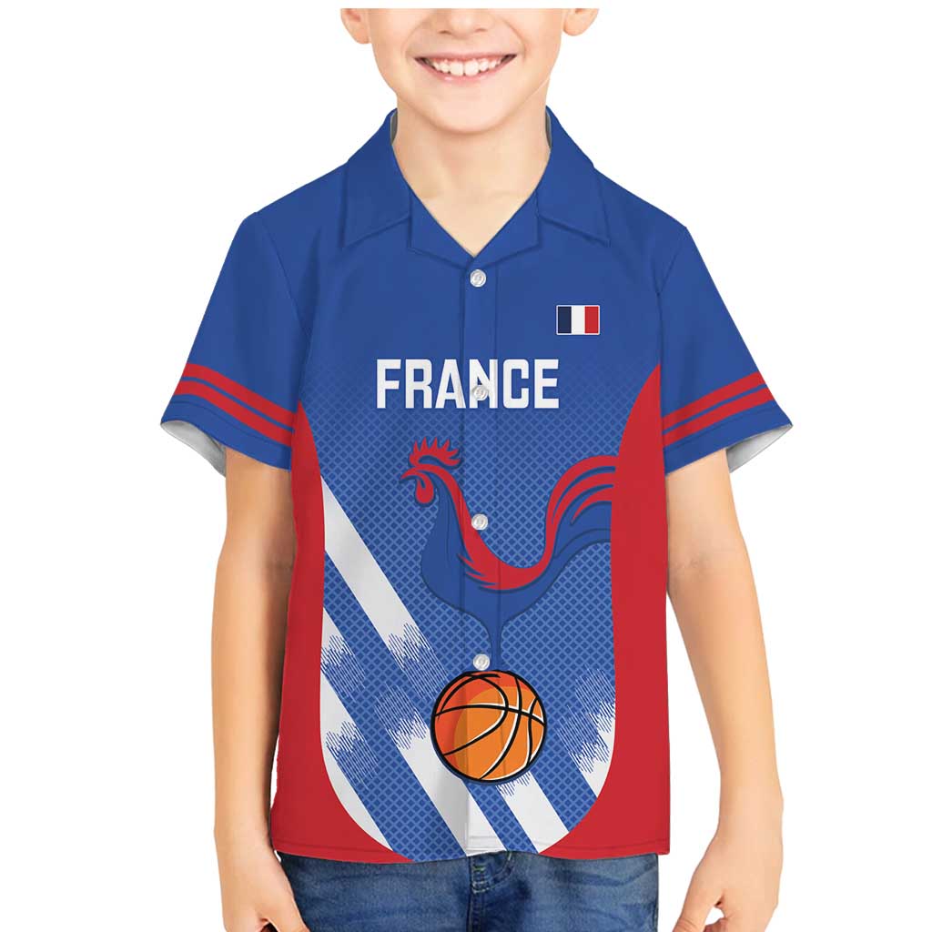 France Basketball Custom Family Matching Mermaid Dress and Hawaiian Shirt Allez Les Bleus - Wonder Print Shop